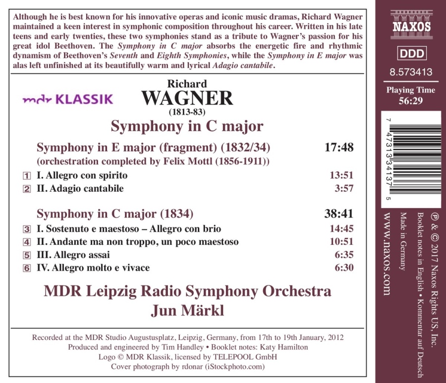 Wagner: Symphony in C major; Symphony in E major (fragment) - slide-1