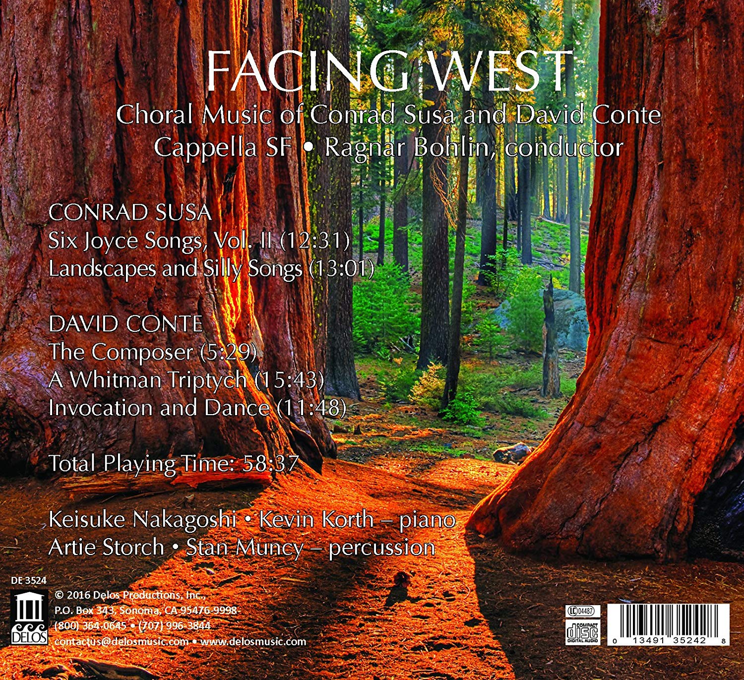 Facing West - Choral Music of Conrad Susa and David Conte - slide-1