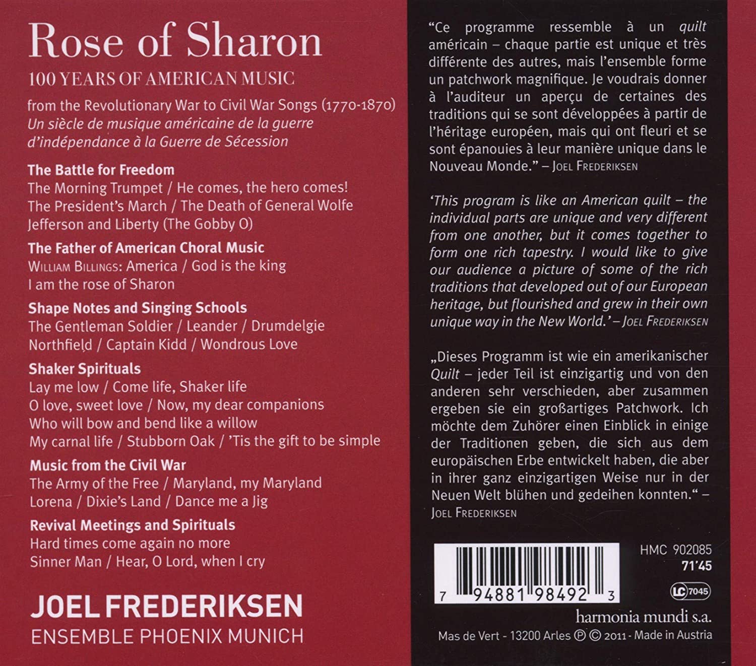Rose of Sharon, 100 years of American Music (1770-1870) - slide-1