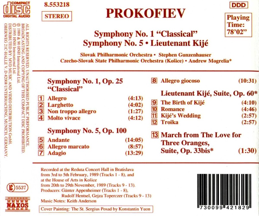 PROKOFIEV: Symphonies Nos. 1 and 5 - slide-1