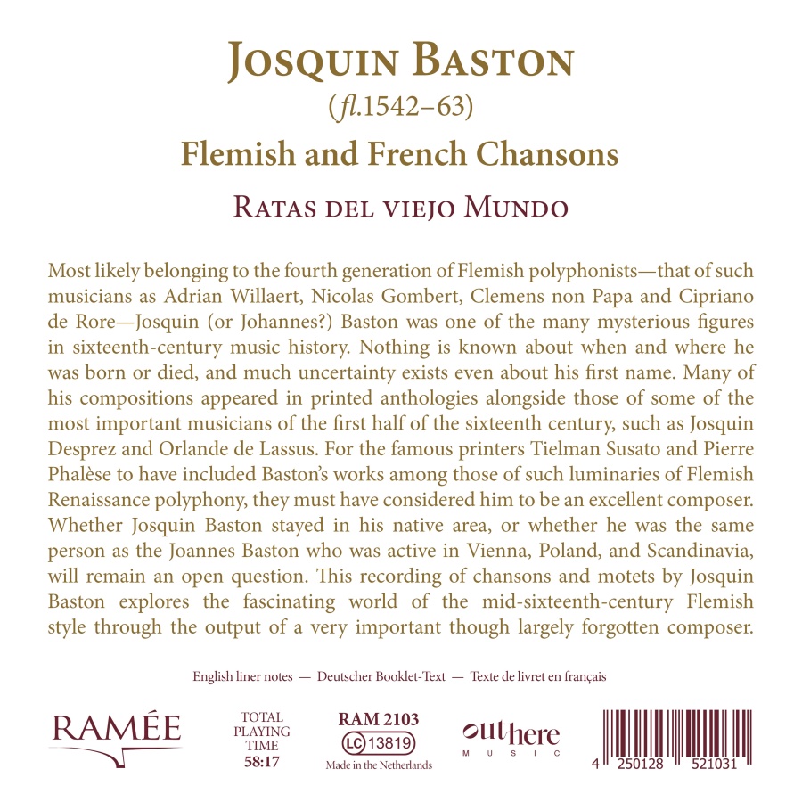 Baston: Flemish and French Chansons - slide-1