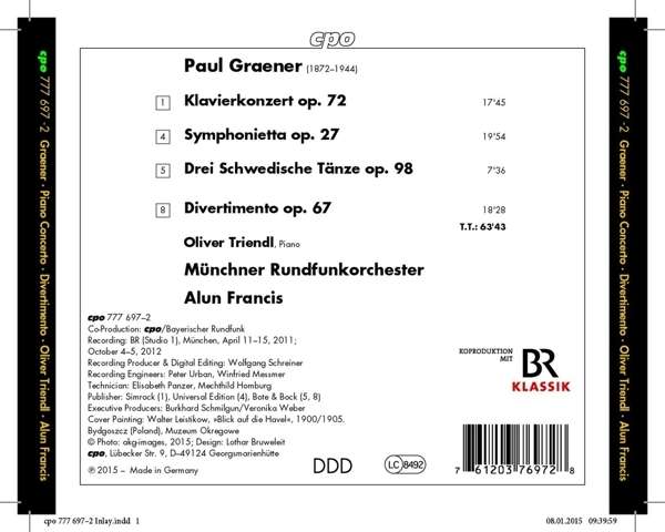 Graener: Orchestral Works III, Piano concerto op. 72 - slide-1