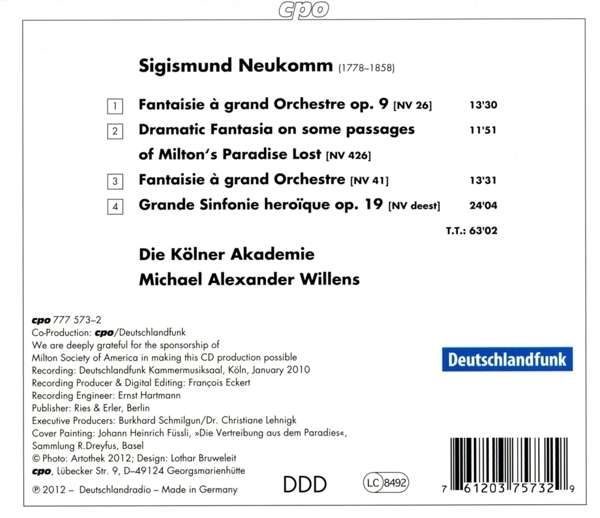 Neukomm: Three Orchestral Fantasies, Sinfonie Heroique - slide-1