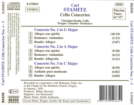 STAMITZ: Cello Concertos 1 - 3 - slide-1