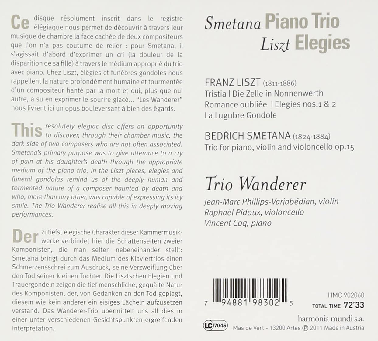 Smetana: Piano Trio / Liszt: Elegies - slide-1