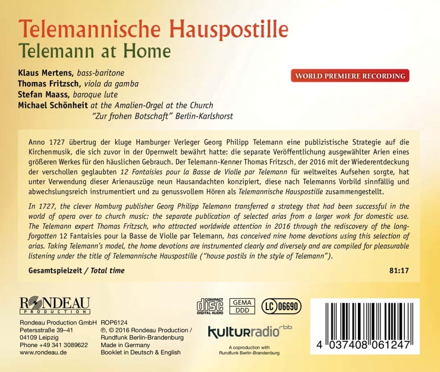 Telemannische Hauspostille (Telemann at Home) - arie sakralne - slide-1