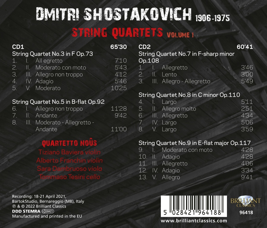 Shostakovich: String Quartets Vol. 1 - slide-1