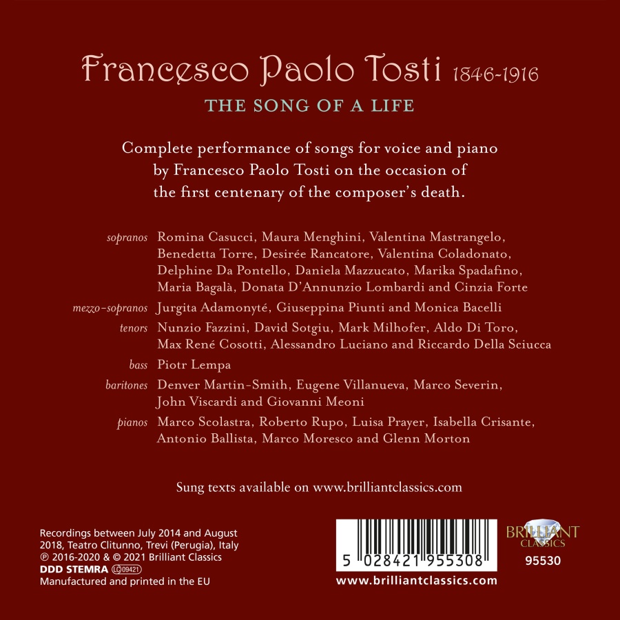 Tosti: The Song of a Life, Complete Vocal Chamber Music - slide-1