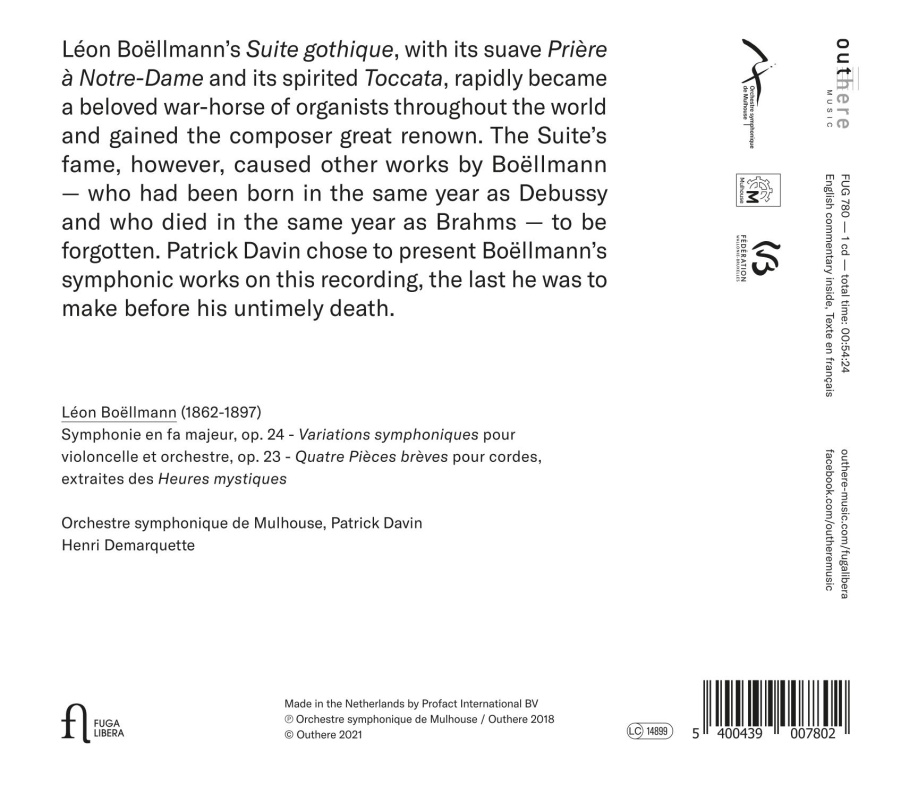 Boëllmann: Symphonie; Variations symphoniques & Quatre pièces brèves - slide-1