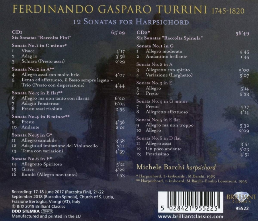 Turrini: 12 Sonatas for Harpsichord - slide-1
