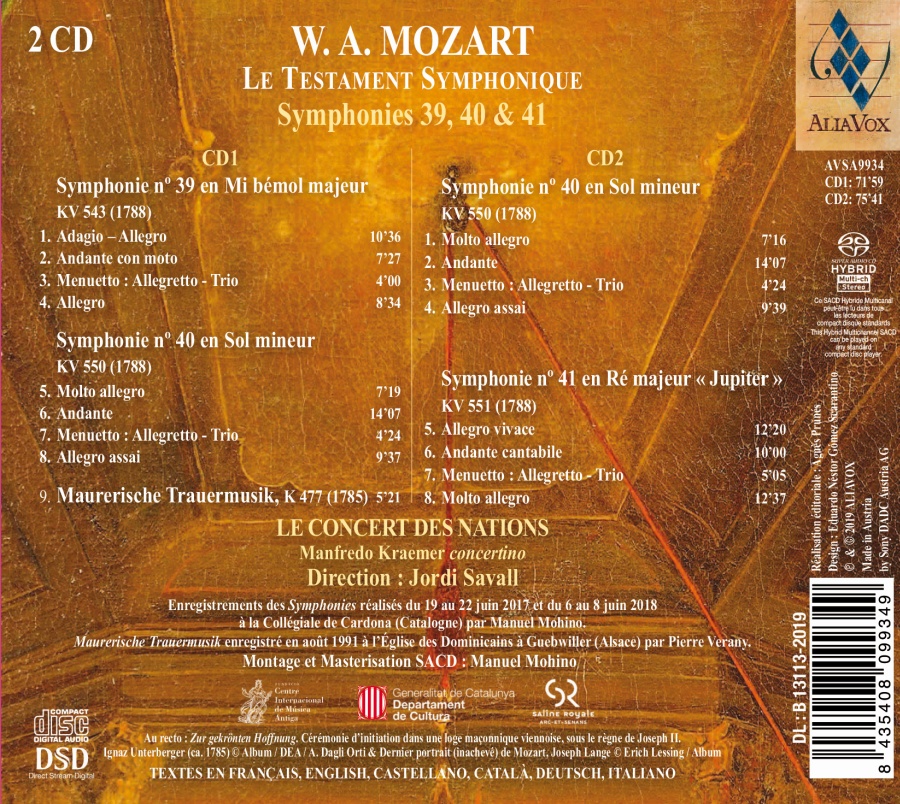 Mozart: Le Testament Symphonique - Symphonies Nos. 39, 40, 41 - slide-1