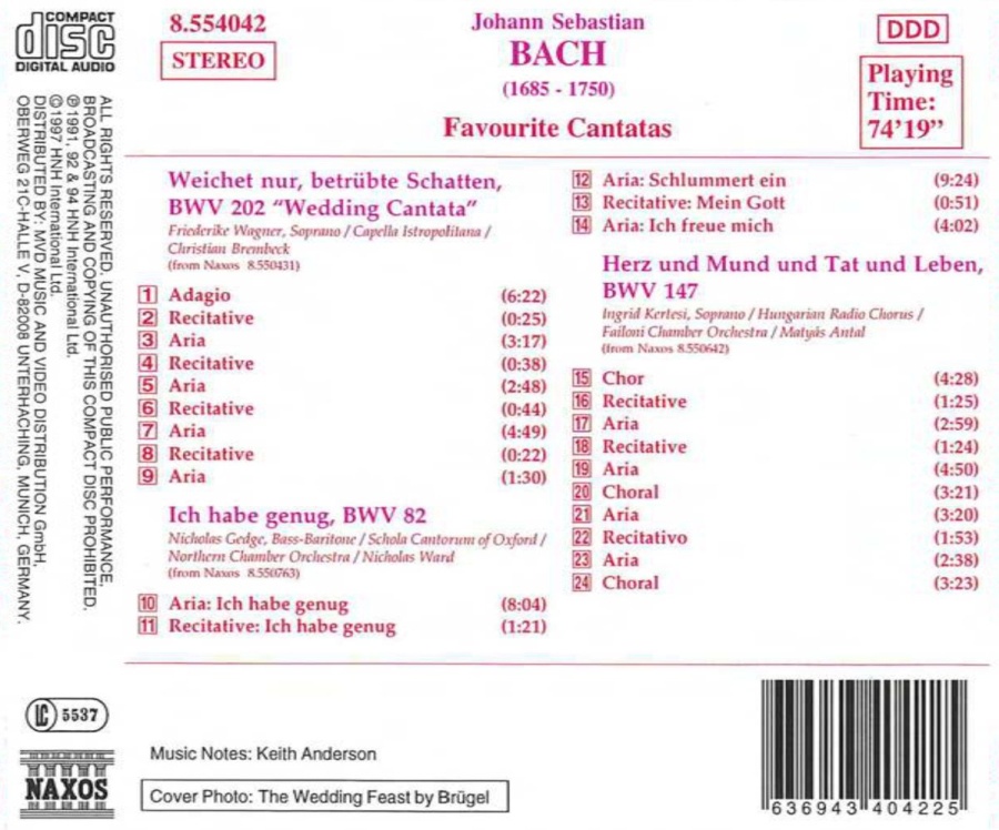 BACH J. S.: Favourite Cantatas - slide-1