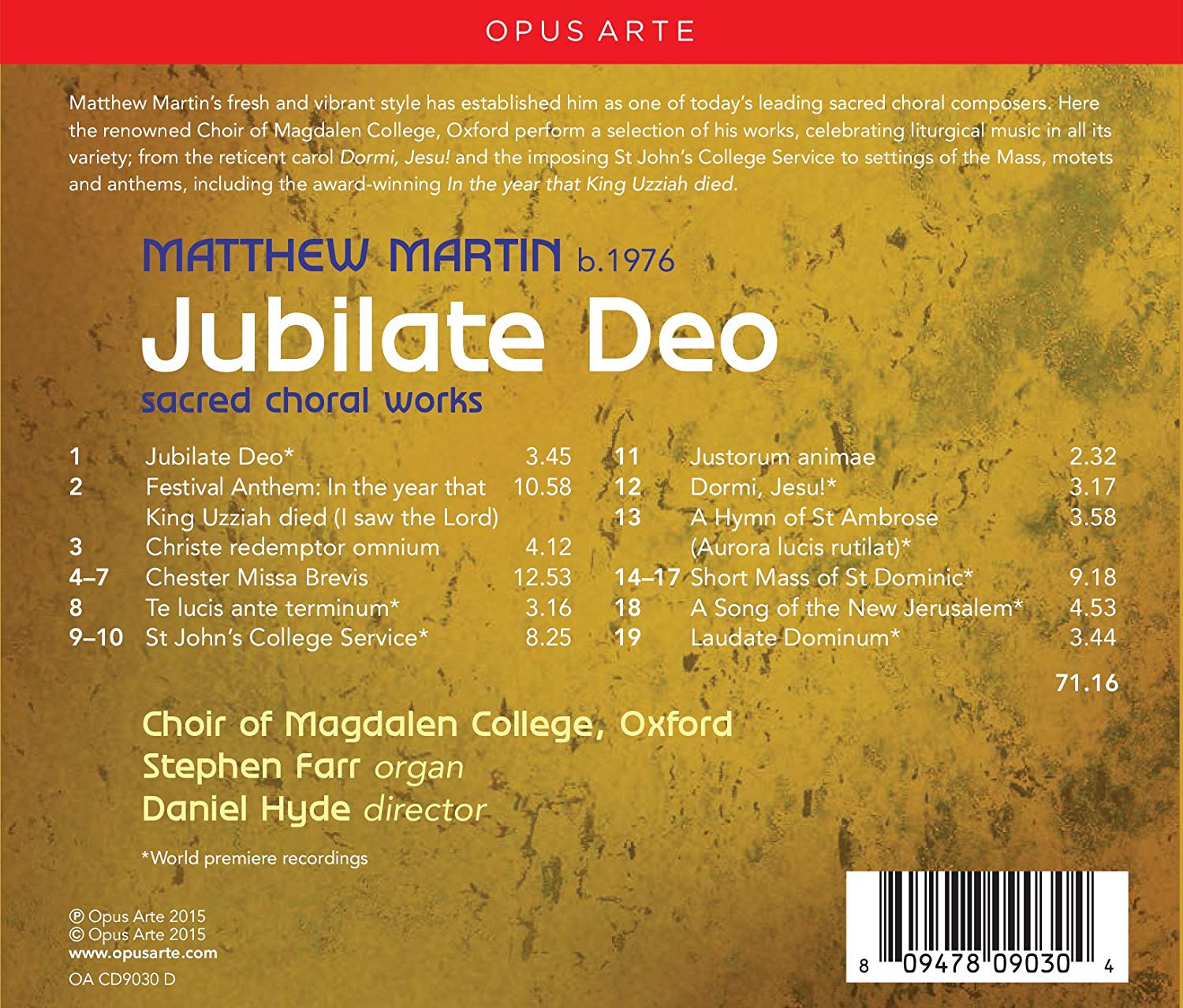 Martin: Jubilate Deo - Sacred Choral Works - slide-1
