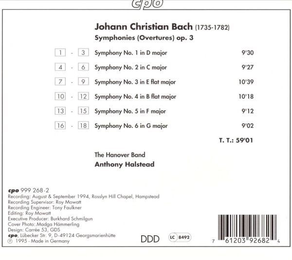 BACH J. Ch.: Symphonies op. 3 - slide-1