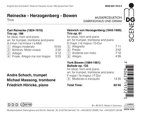 Herzogenberg; Reinecke; Bowen: Trios for Trumpet, Trombone and Piano - slide-1