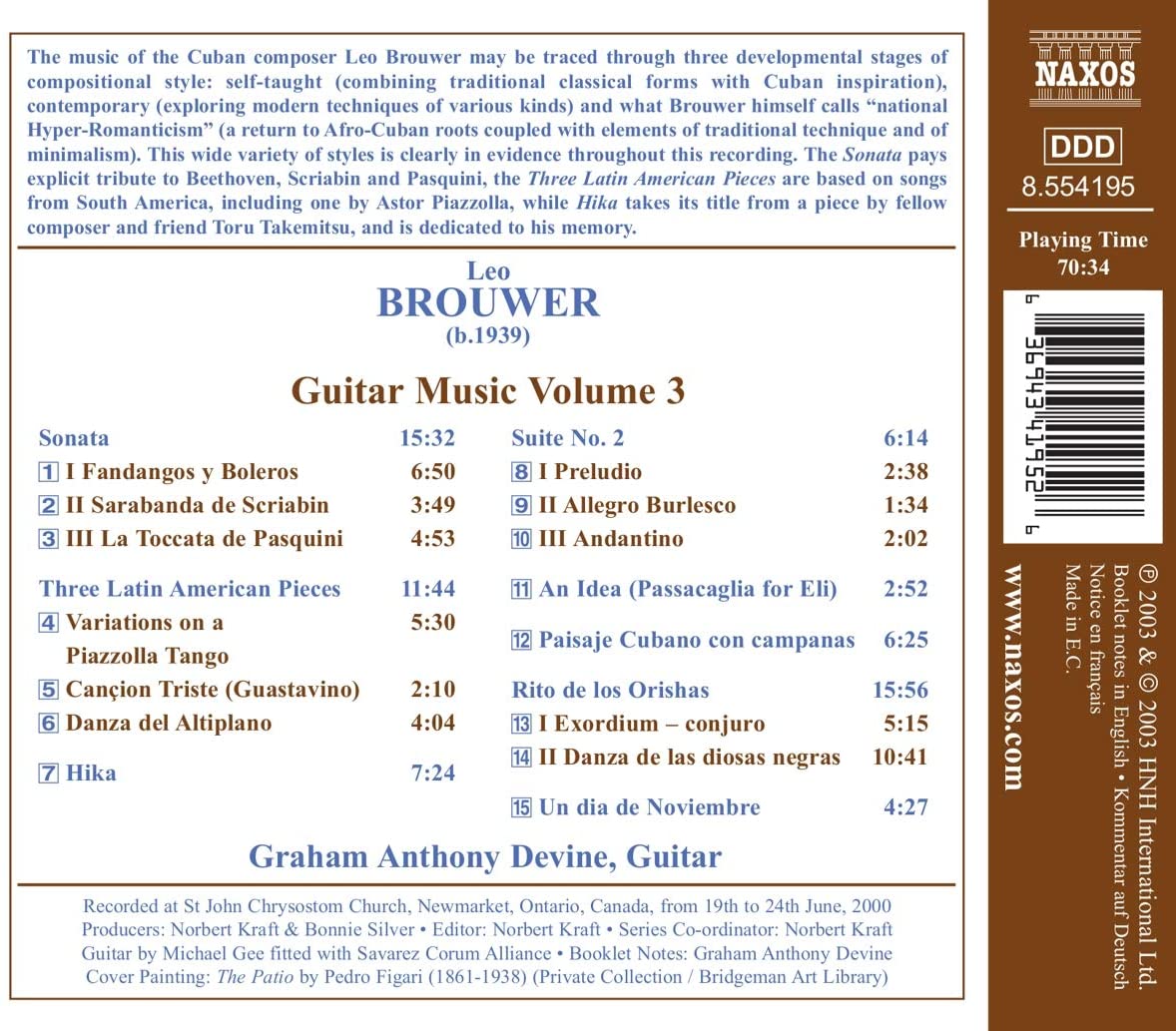 BROUWER: Guitar Music vol. 3 - slide-1