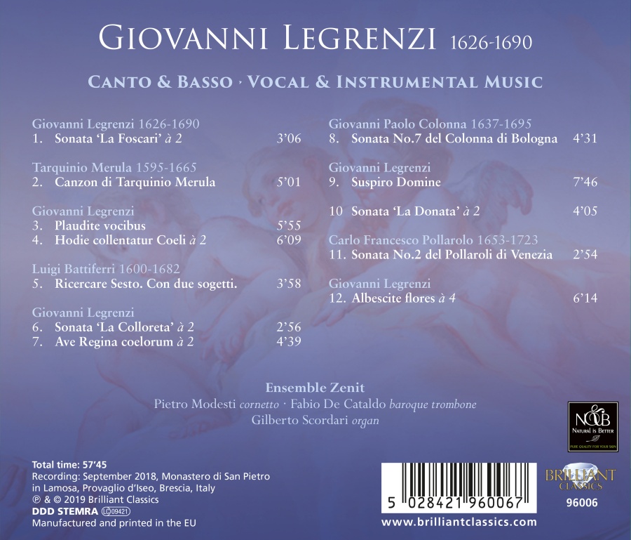 Legrenzi: Canto & Basso - Vocal & Instrumental Music - slide-1