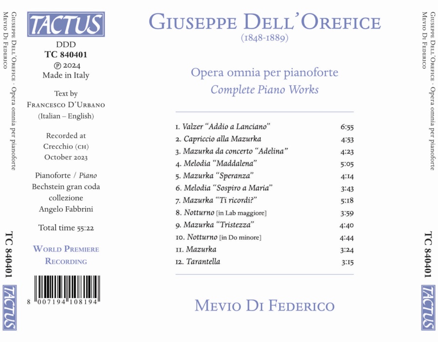 Dell’Orefice: Complete Piano Works - slide-1