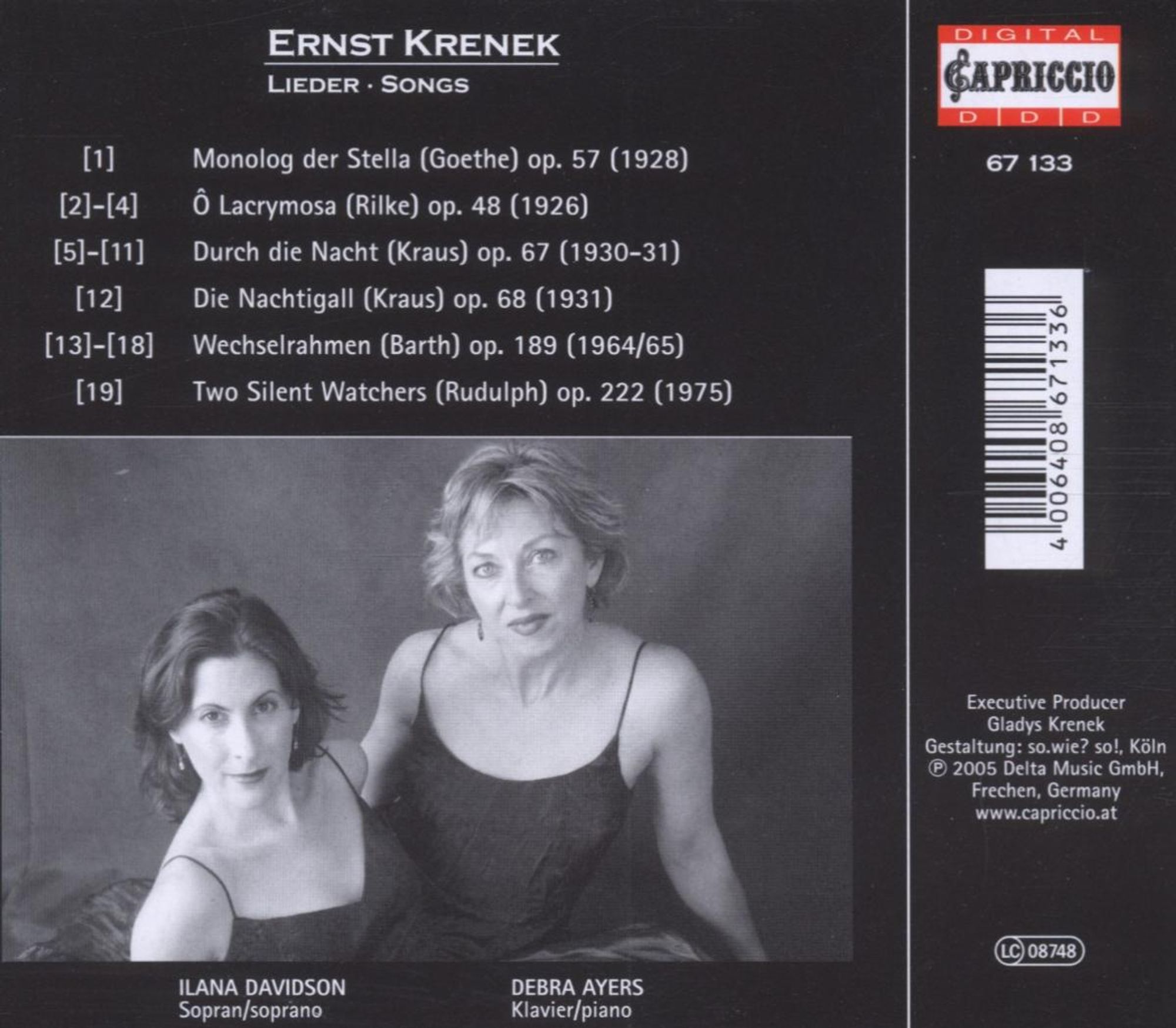 KRENEK: Lieder, songs - slide-1