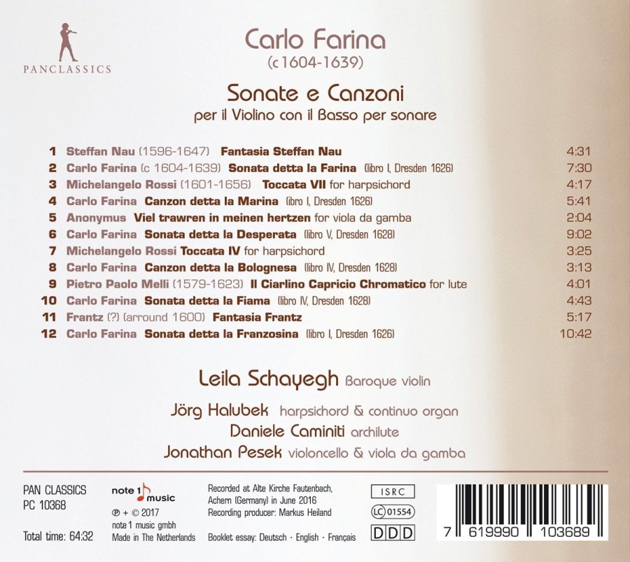 Farina: Sonate e canzoni per il violino con il basso per sonare - slide-1