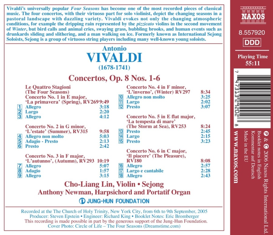 VIVALDI: The Four Seasons, Violin Concertos, Op. 8, Nos. 5-6 - slide-1