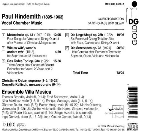 Hindenith: Vocal Chamber Music - slide-1