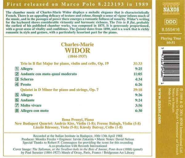 WIDOR: Piano Trio and Quintet - slide-1
