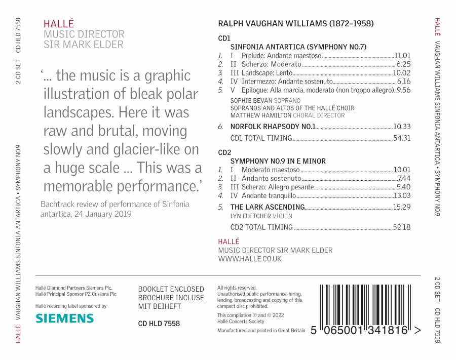 Vaughan Williams: Sinfonia Antartica; Symphony No. 9 - slide-1