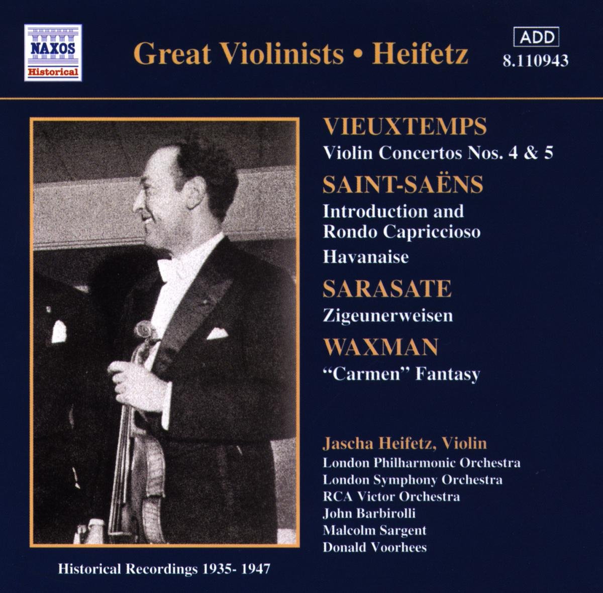 Vieuxtemps: Violin Concertos Nos. 4 and 5 / Saint-Saens / Sarasate / Waxman