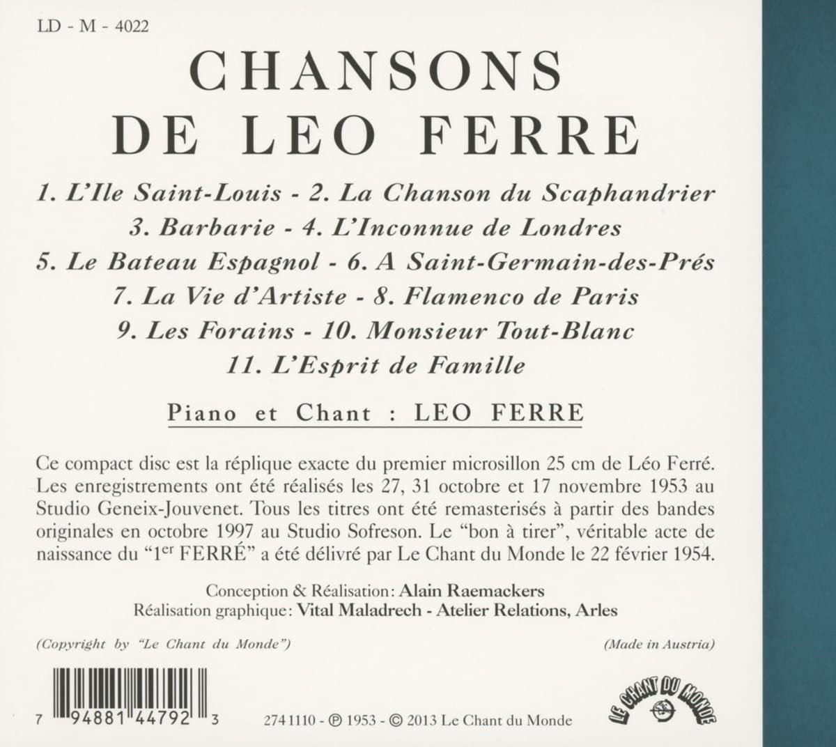Léo Ferré: Chansons - slide-1