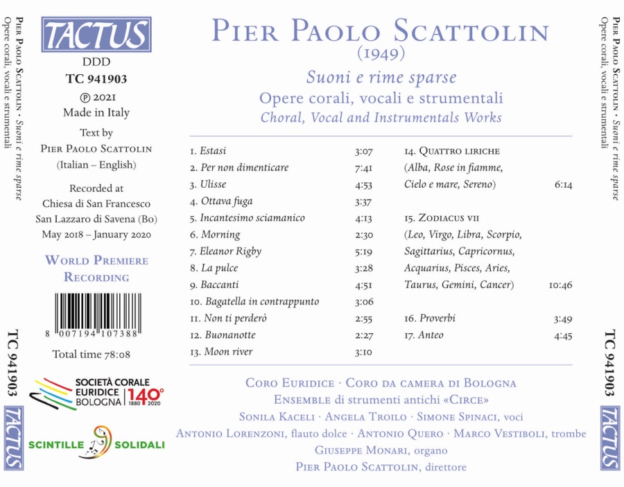 Scattolin: Suoni e rime sparse - Choral, Vocal and Instrumental Works - slide-1