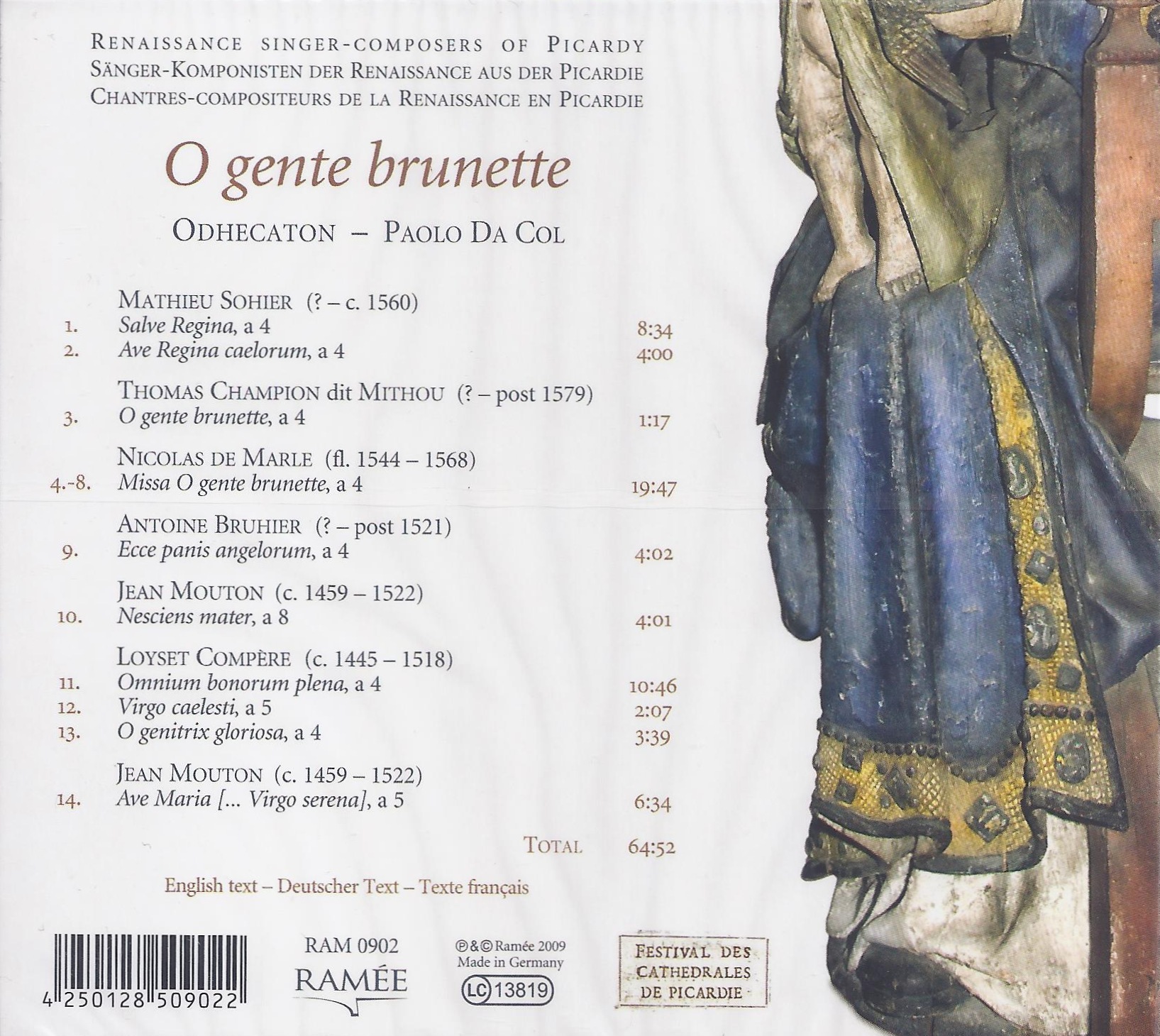 O Gente Brunette: Renaissance singer-composers of Picardy - slide-1