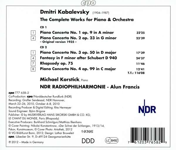 Kabalevsky: The Complete Works for Piano & Orchestra - Piano Concertos Nos. 1-4 - slide-1