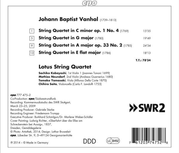 Vanhal: Four String Quartets - slide-1