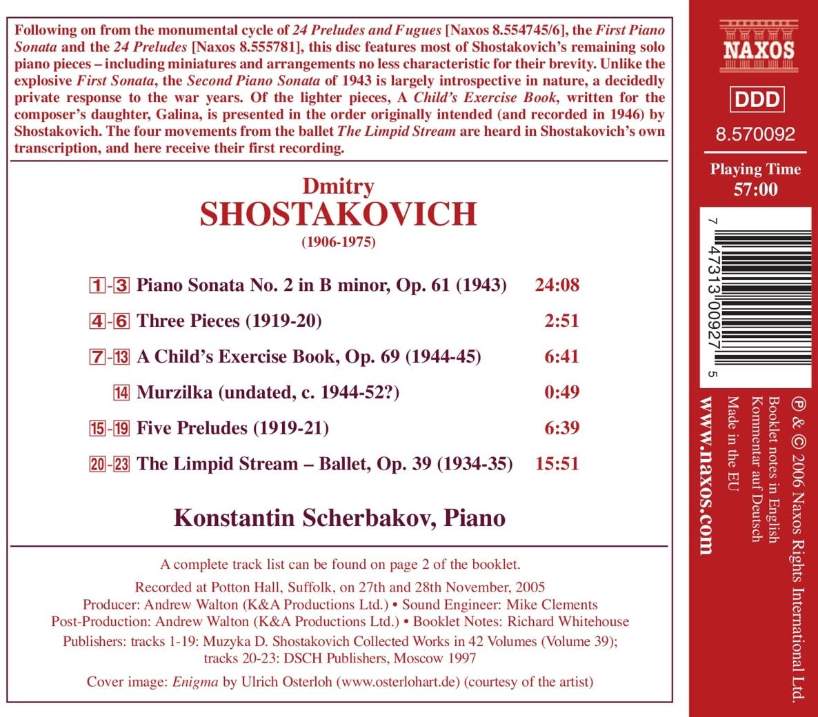 SHOSTAKOVICH: Piano Sonata No. 2, ... - slide-1