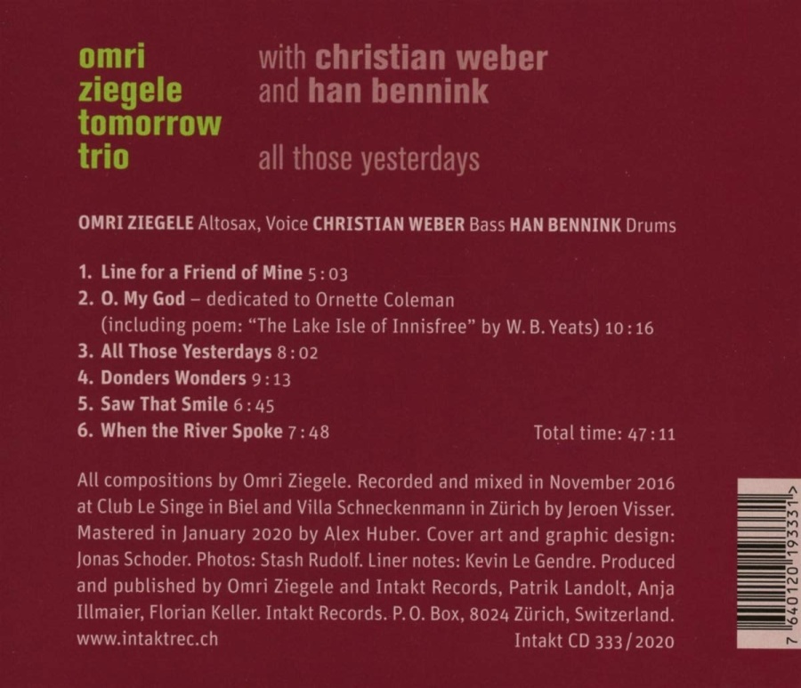 Omri Ziegele Tomorrow Trio: All Those Yesterdays - slide-1