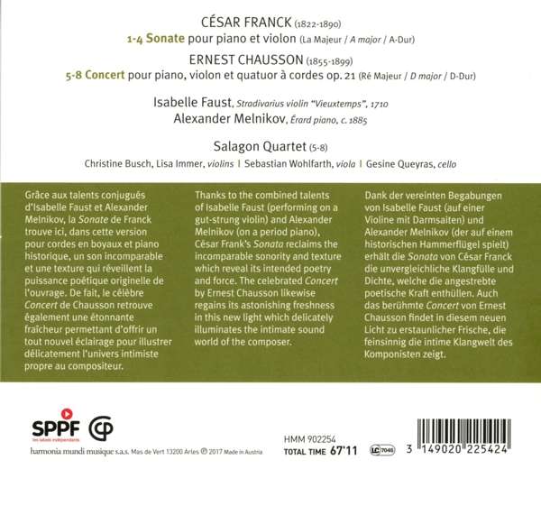 Franck: Violin Sonata / Chausson: Concerto for Violin, Piano & String Quartet - slide-1