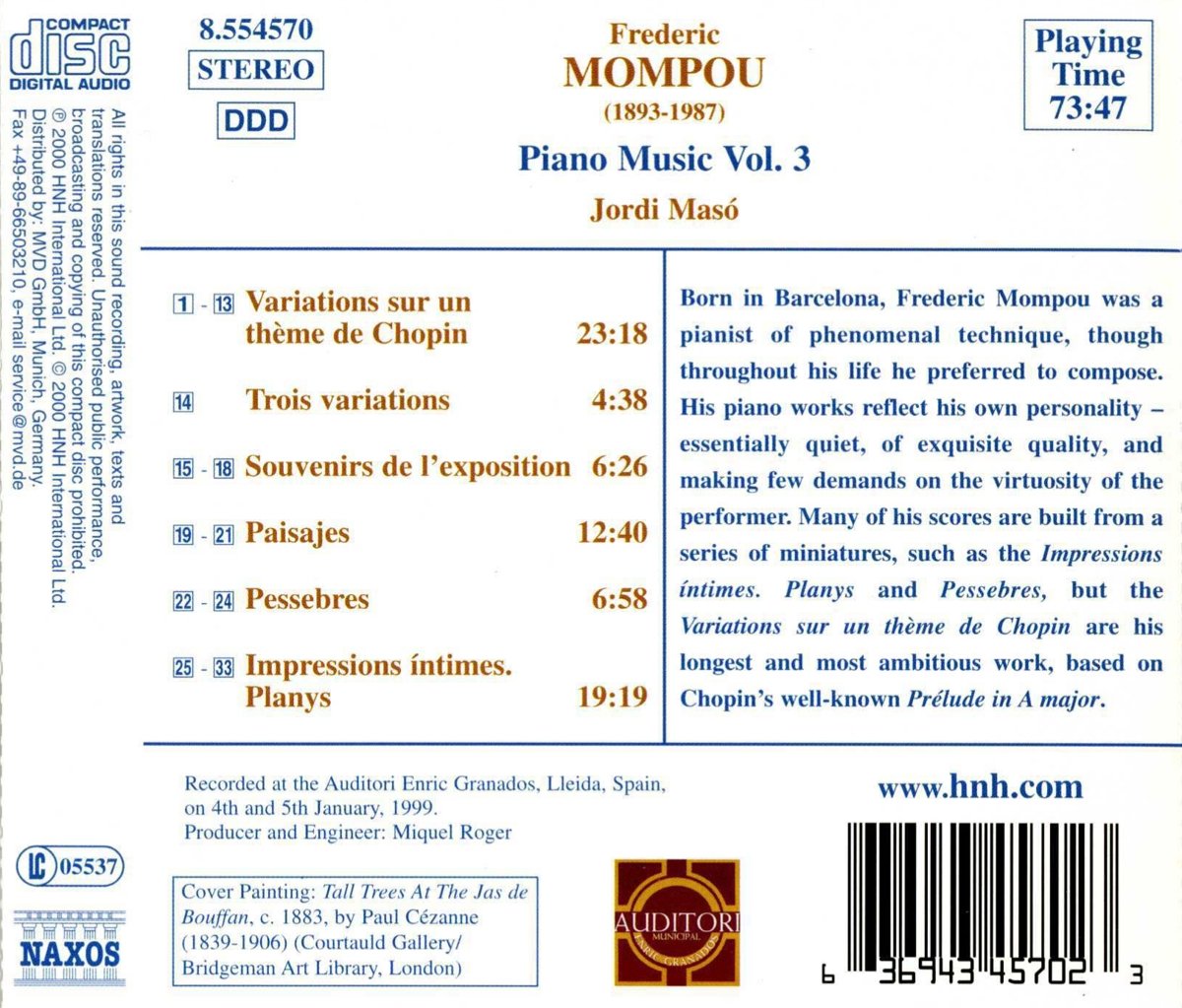 MOMPOU: Piano Music vol. 3 - slide-1