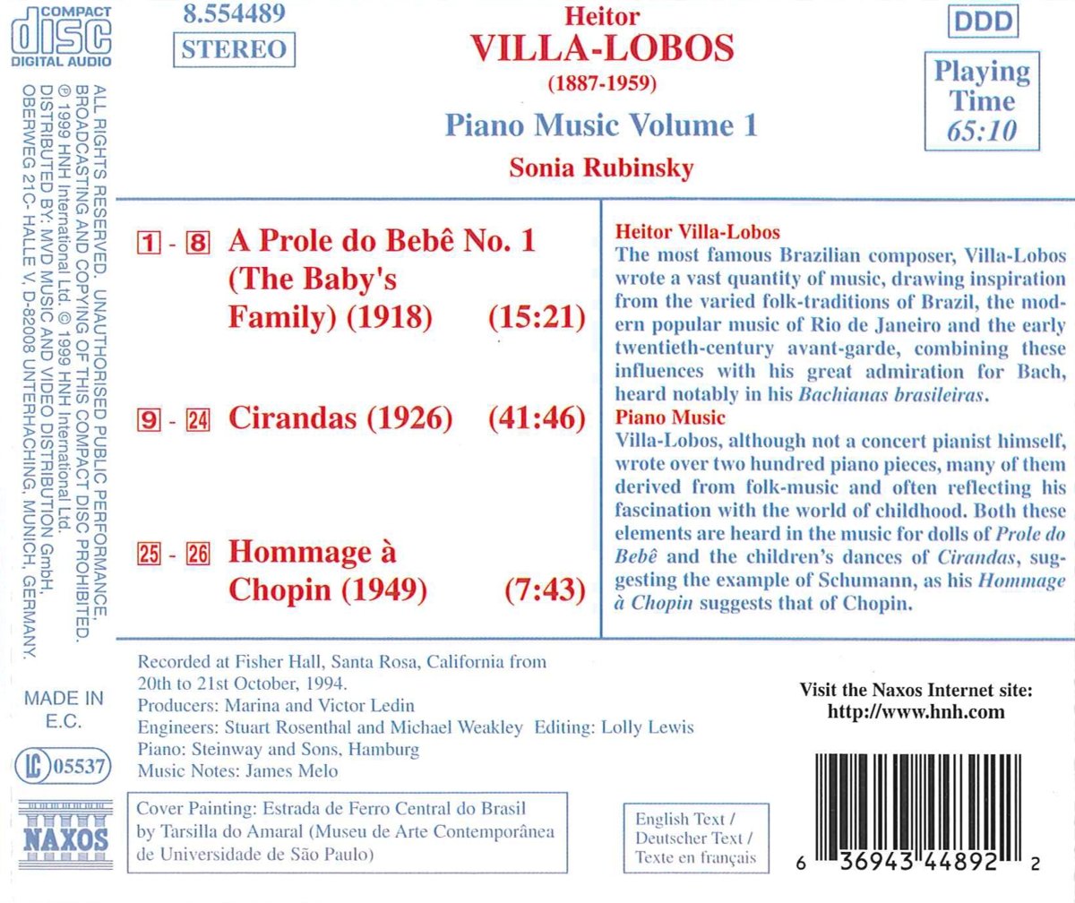 VILLA LOBOS: Piano Music vol. 1 - slide-1
