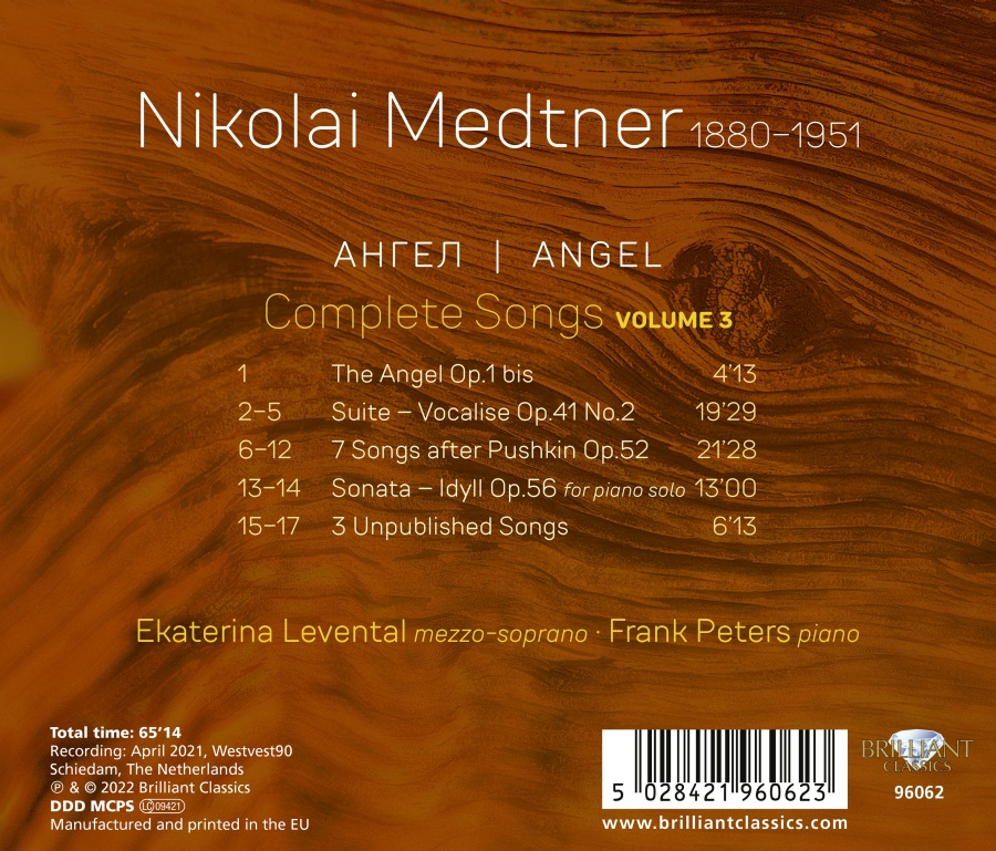 Medtner: Angel, Complete Songs, Vol. 3 - slide-1