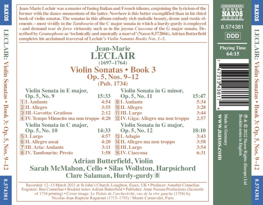 Leclair: Violin Sonatas Book 3 - Op. 5, Nos. 9–12 - slide-1