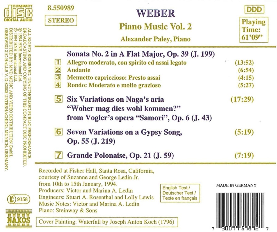 WEBER: Piano Music, Vol. 2 - slide-1