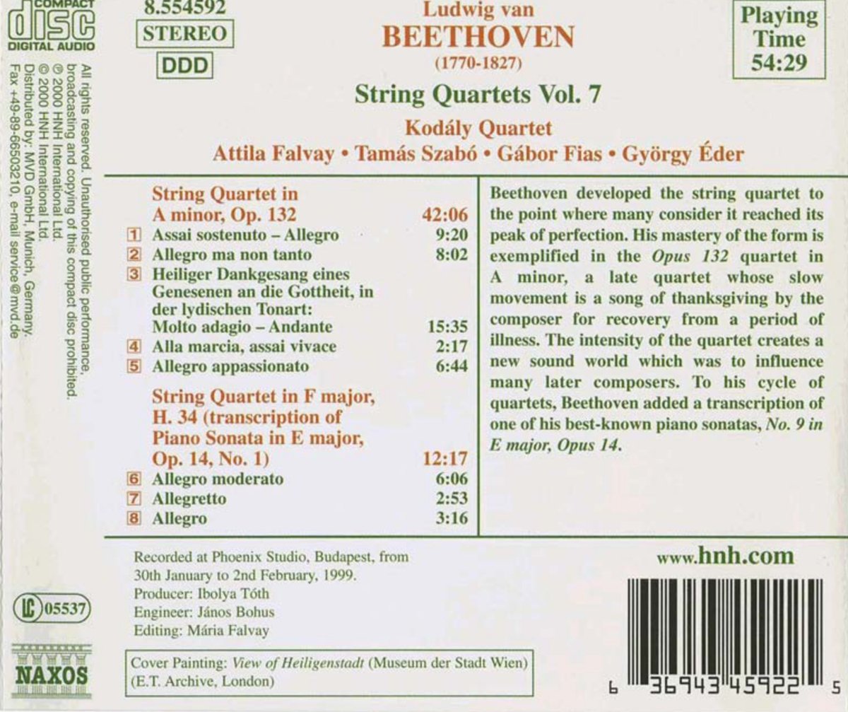 BEETHOVEN: String Quartets vol. 7 - slide-1