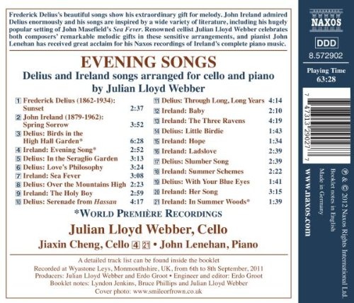 Delius & Ireland: Evening Songs, arranged for cello and piano by Julian Lloyd Webber - slide-1