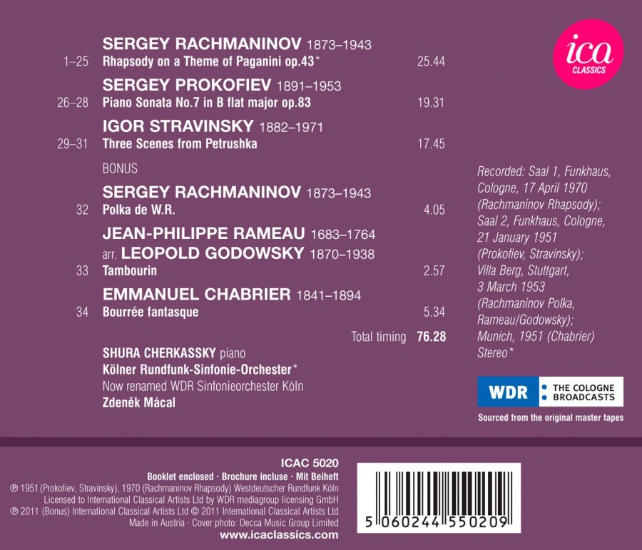 Rachmaninov: Rhapsody on a Theme of Paganini, Prokofiev: Piano Sonata No. 7, Stravinsky: Three Scenes from Petrushka - slide-1