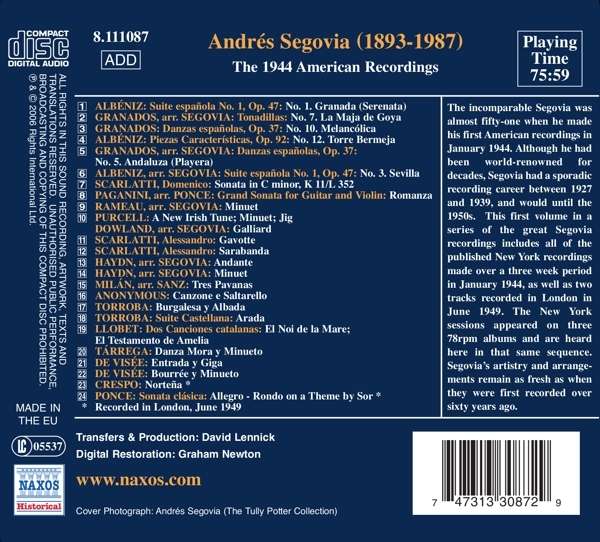 Andrés Segovia - The 1944 American Recordings - slide-1