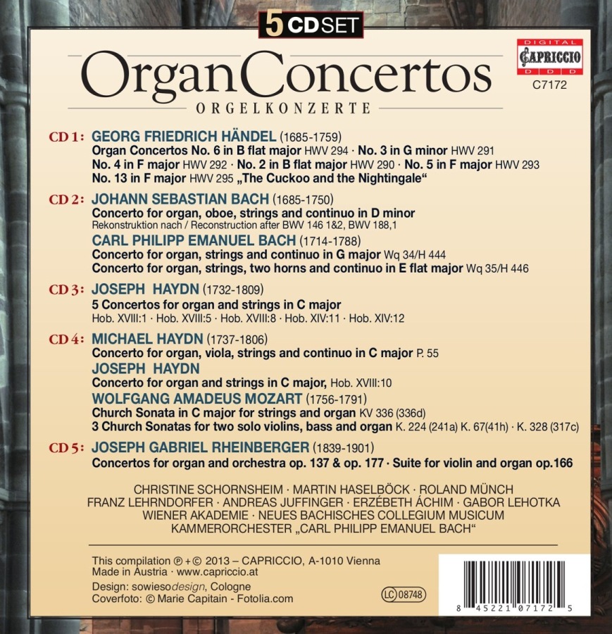 Organ Concertos - Händel, J.S. Bach, C.P.E. Bach, Joseph & Michael Haydn, Mozart, Rheinberger - slide-1