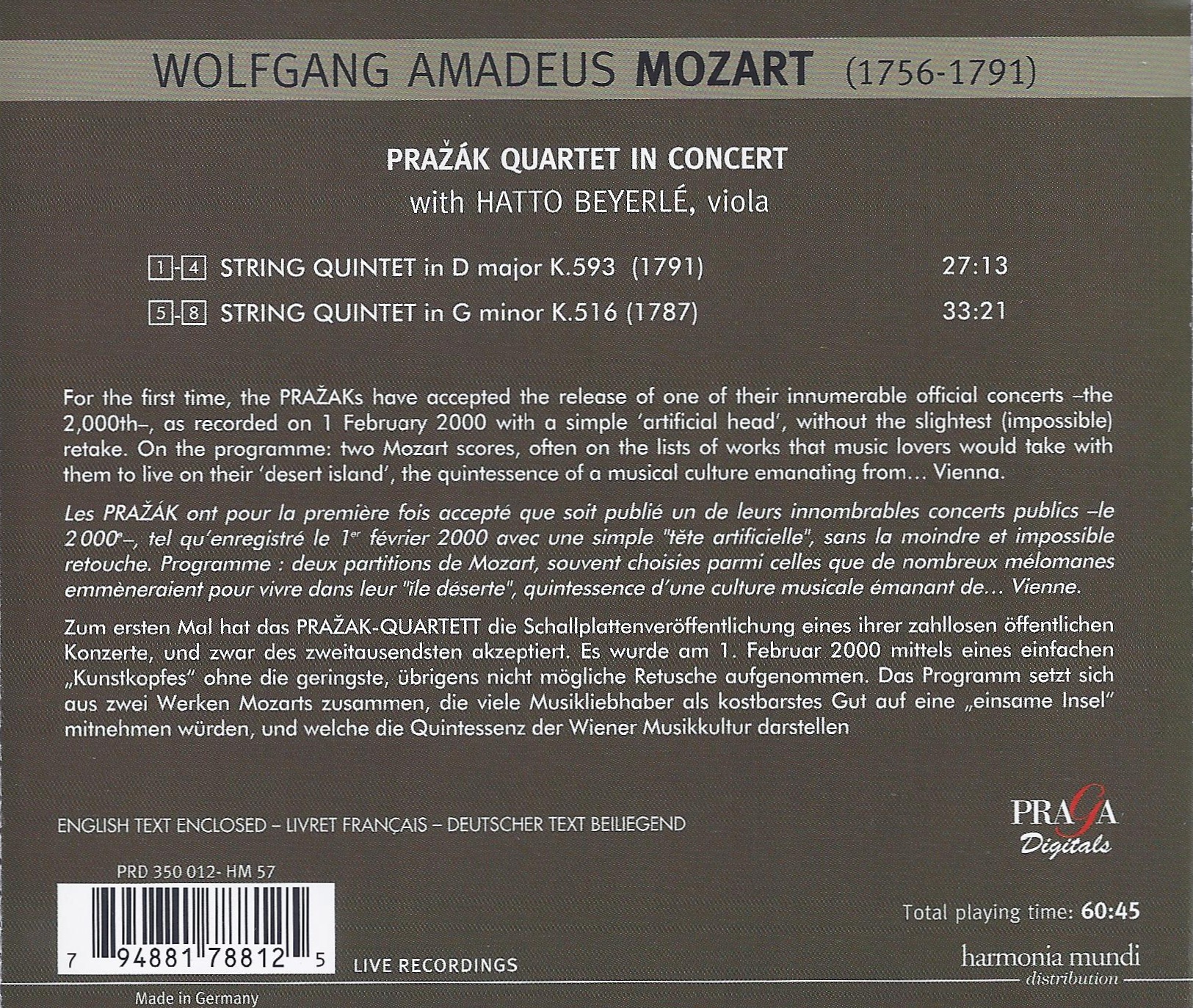 Mozart: String Quintets, K516 & K 593 - slide-1
