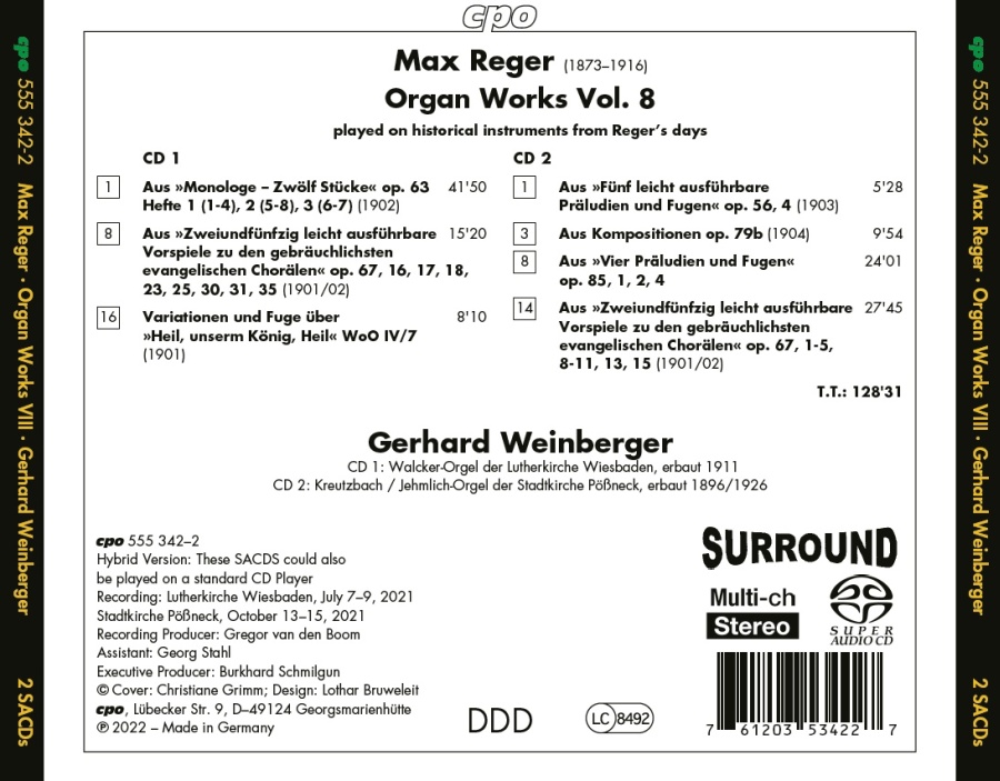 Reger: Organ Works Vol. 8 - slide-1