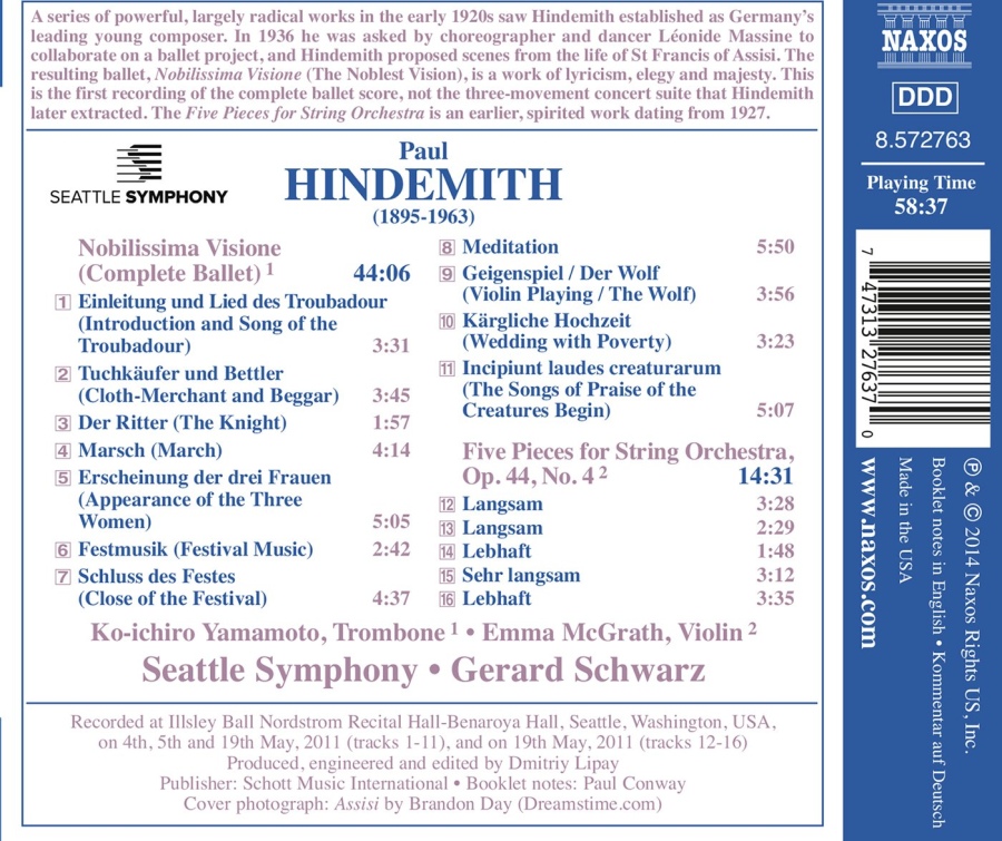 Hindemith: Nobilissima Visione (Complete Ballet) Five Pieces for String Orchestra - slide-1